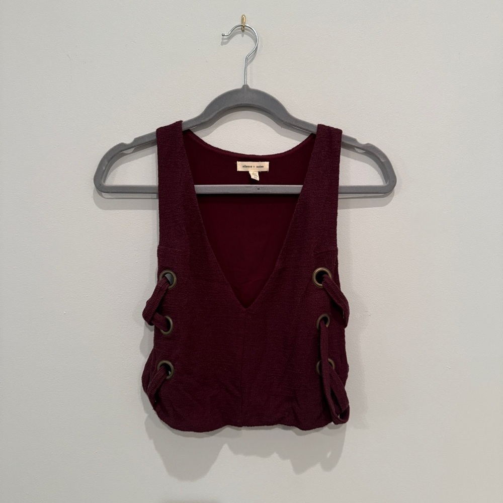 Urban Outfitters Women's Burgundy Sleeveless Top
